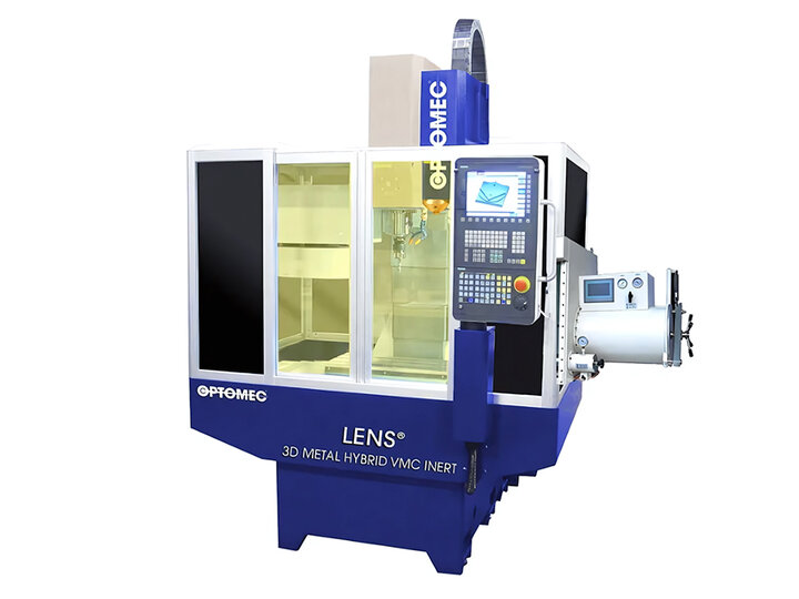 3D metal hybrid machining system with enclosed design, control panel, and branding. 